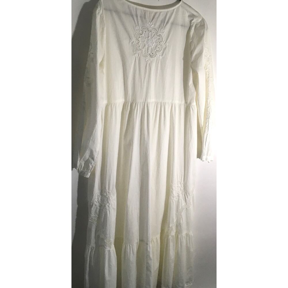 Johnny Was Baraz Midi Women's Size Small White Embroidered Eyelet Detail Boho - Picture 7 of 9